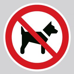 Autocollant Panneau interdit aux chiens - ISO7010 - P021