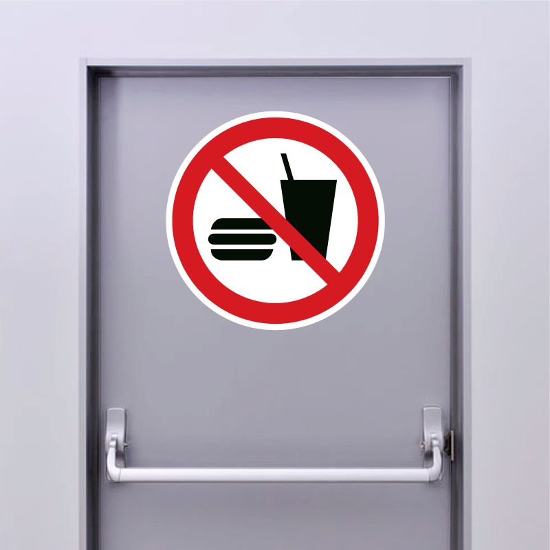 Autocollant Panneau interdiction de boire ou de manger - ISO7010 - P022