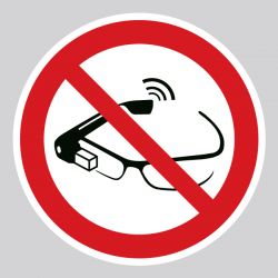 Autocollant Panneau utilisation des lunettes intelligentes interdite - ISO7010 - P044