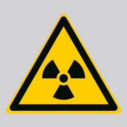 Autocollant Panneau danger matières radioactives ou radiations ionisantes - ISO7010 - W003