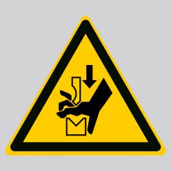 Autocollant Panneau danger écrasement de la main - ISO7010 - W030