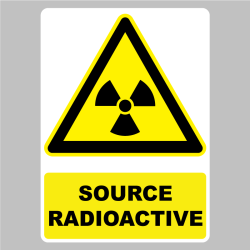 Autocollant Panneau Danger Source Radioactive