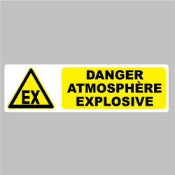Autocollant Panneau Danger Atmosphère explosive
